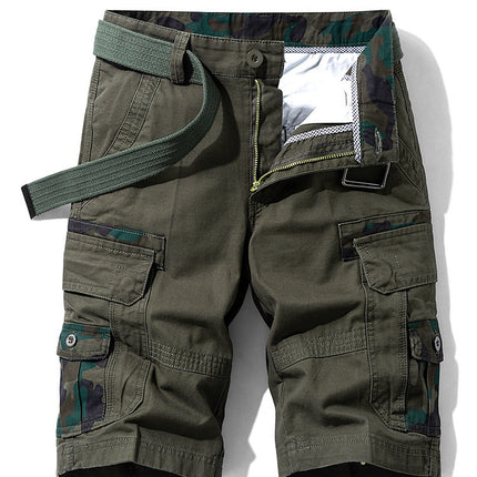 Men's Trendy Casual Pants Japanese Tooling Shorts Functional Straight Multi-Bag Pants Cross-Border Amazon