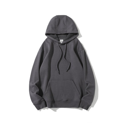 400g Heavyweight Fleece-Lined Autumn and Winter Hooded Sweatshirt, Multi-Color, Solid Color, Simple and Thick, Suitable for Layering, Unisex Sports Hoodie