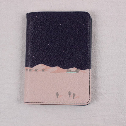 Small Fresh Passport Bag Pu Pickup Bag Document Bag Portable Travel Ticket Holder Cute Short Card Holder