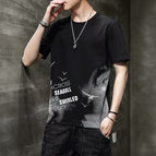 Black [flying bird picture] short sleeves / M