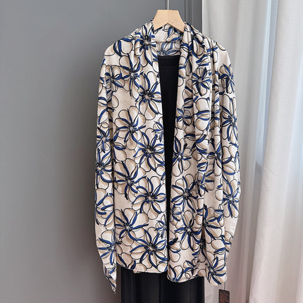 high quality jacquard satin scarf with foreign style shawl women send mother send elders autumn and winter scarf new 2024