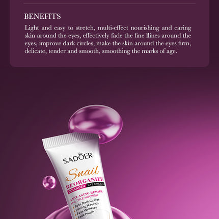 Snail Collagen Eye Cream Anti Dark Circles Remove Eyes Bags Moisturizing Firming Beauty Eyes Skin Care Products