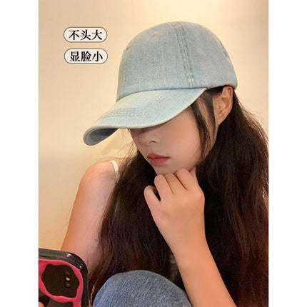 Washed old Denim baseball cap women's retro all-match face small outdoor sports leisure sunshade duck tongue hat tide
