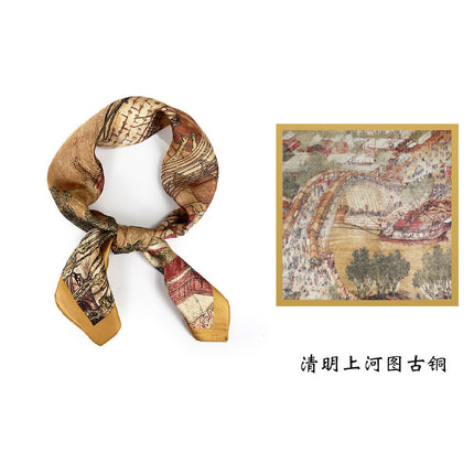 Spring and Summer 70cm Small Square Scarf Women's Autumn and Winter New Foreign Style Fashion All-match Shake Tone Same Scarf Scarf