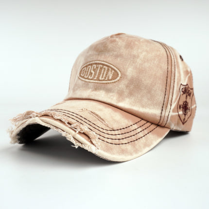 Korean Trendy Brand Lettered Ripped Denim Baseball Cap, Unisex, Fashionable and Versatile, Makes the Face Look Smaller