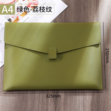 Cross-Border A4 Pebbled Leather Document Bag Business Office Large-Capacity Stationery Bag Contract Information Storage File Bag