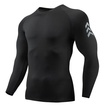 2025 new in stock quick-drying breathable outdoor running sports compression tight fitness training printed long sleeve top
