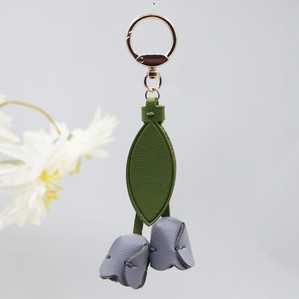 Little red book with tulip keychain cute personality car key bag pendant can be printed logo factory direct sales