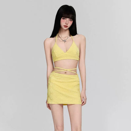 New Style of Beautiful Swimsuit for Women, Split Pure Desire, Beach Vacation, Hot Girl Blouse, Sun Protection, High-End Hot Spring Swimsuit