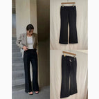 Black flare-leg casual blazer pants - no returns or exchanges / S