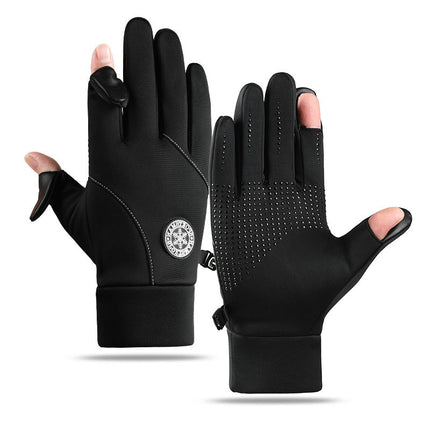 Outdoor Warm Gloves Cold-proof Anti-splashing Autumn and Winter Mountaineering Motorcycle Riding Touchscreen fleece-lined Non-slip Gloves