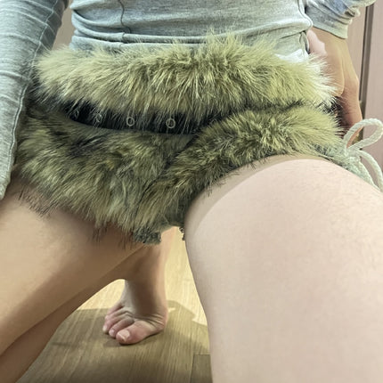 New Rabbit Fur Belt D. I .A OOTD Mao Mao Belt Europe and America Cross-border Hot Sexy Spice Girl Waist Cover Wide Belt