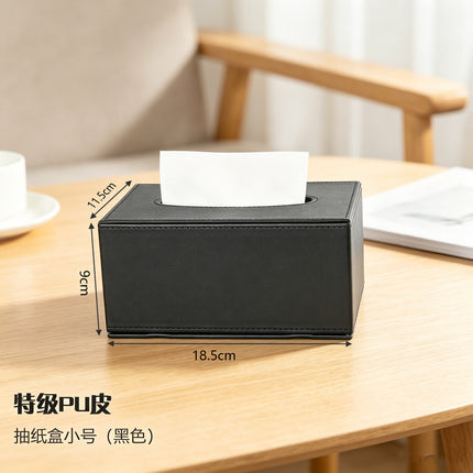 Light Luxury Fashion Paper Box Creative Household High-end Leather Tissue Box Dining Table Coffee Table Paper Box with LOGO