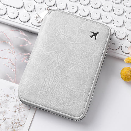 Cross-Border Zipper Document Passport Bag Large Capacity Ticket Storage Card Bag Printable Logo Fashion Travel Passport Holder