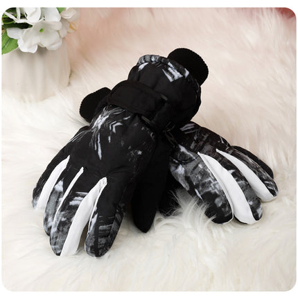 3-10 children's ski gloves outdoor riding gloves winter warm waterproof children's gloves play snow not wet hands