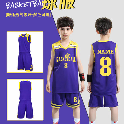 Children's Basketball Uniform Set Men's Basketball Team Uniform Jersey Basketball Training Camp School Sports Meeting Children's Basketball Team Uniform Number Printing