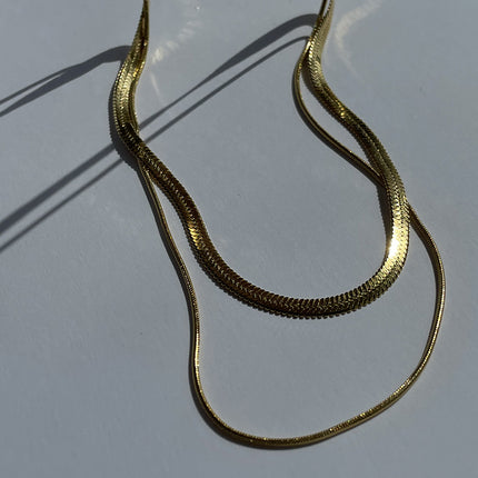 W.R. Kendall Jenner-Inspired Snake Bone Niche Design Necklace for Women, Hip-Hop Double-Layer Retro Personality Flat Collarbone Necklace for Women