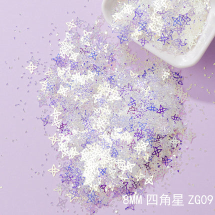 Flash purple nail art sequins stage makeup material diy slime filling glue UV glue mobile phone case small accessories