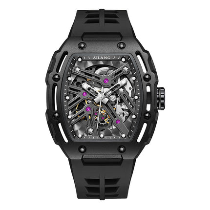 AI Lang new watch Richard automatic mechanical watch hollow-out barrel-shaped foreign trade live broadcast popular one-piece delivery