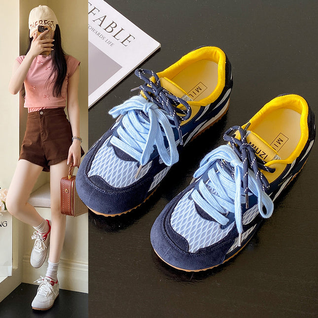 2025 New Summer Mesh Fashionable Breathable Sports Training Shoes for Women Lightweight Casual Dad Shoes Outdoor Forrest Gump Shoes
