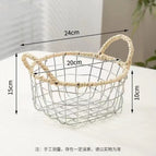Small braided basket with double ears