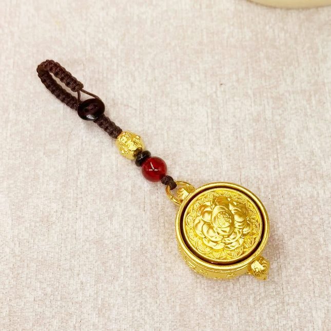 Zodiac Treasure Bowl Turn Handle Keychain Pendant Rotatable Zodiac Pendant Jewelry