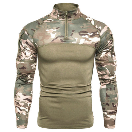2025 Long-sleeved Slim-fit Camouflage Casual Collar Cotton Autumn Youth Tactical T-shirt