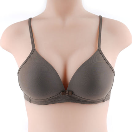 Triangle Cup Underwear Small Chest Gathering Glow Surface Soft Non-Steel Ring Bra Breathable Thin Upper Bra for Students Girls
