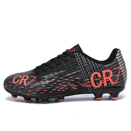Cross-Border Cr7 Football Shoes Tf Broken Spikes Artificial Turf Ag Spike Leather Football Shoes for Men, Women, Kidsren, Teenagers and Students Training Shoes