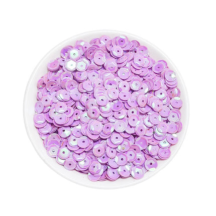 6MM round curved surface hole PVC sequins jewelry accessories concave and convex surface wholesale flat bottom hexagonal sewing clothing beads