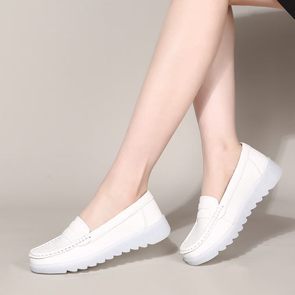 2025 new women's shoes air cushion nurse shoes women's shoes soft bottom breathable all-match flat shoes work small white shoes