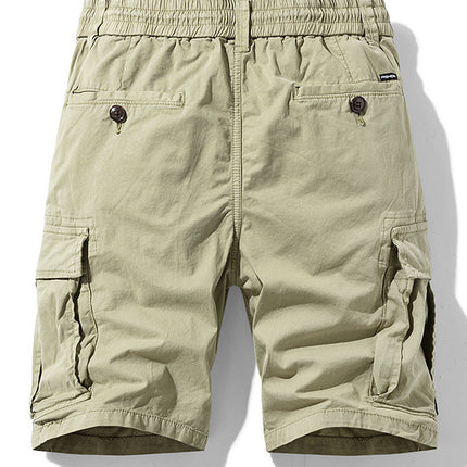 Cargo Shorts Men Summer Outdoor Army Green Loose Casual Sports Knee-Length Pants Outdoor Cotton Multi-Pocket Versatile Men