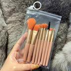 8 pink makeup brushes + eva bag