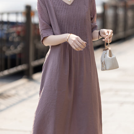 plus size Women's dress Women's 2025 Summer New Slightly Chubby Girls Fresh Distinctive Organ Pleated Loose Slimming Skirt