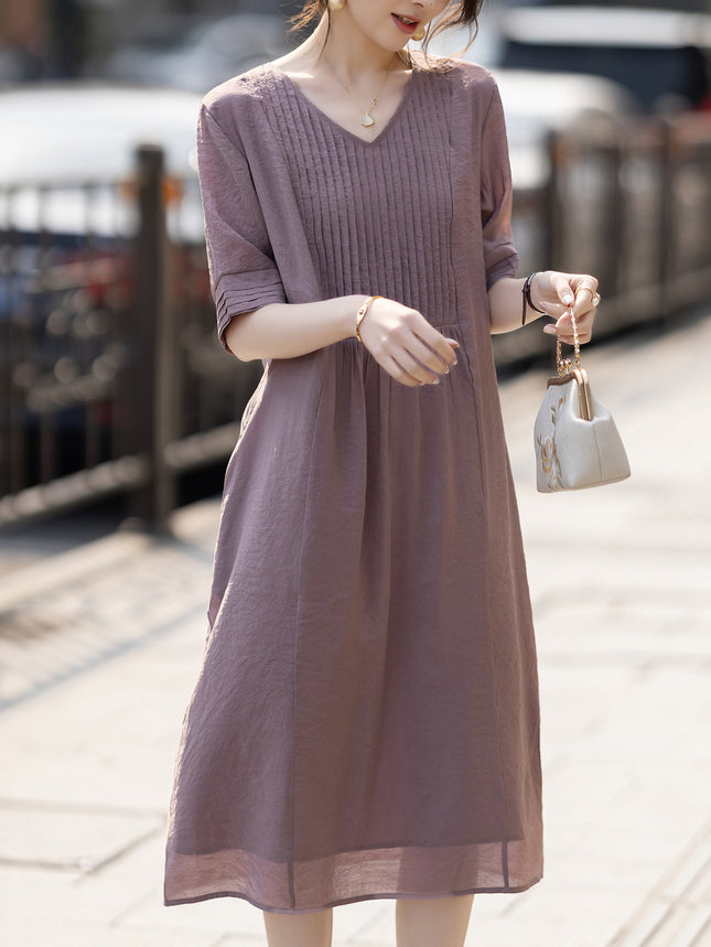 plus size Women's dress Women's 2025 Summer New Slightly Chubby Girls Fresh Distinctive Organ Pleated Loose Slimming Skirt