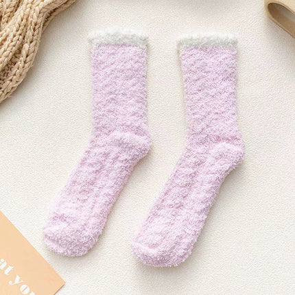 Winter Home Socks, Coral Fleece Socks for Women, Plush Thickened Postpartum Towel Socks, Maternity Floor Socks, Autumn and Winter Sleep Socks