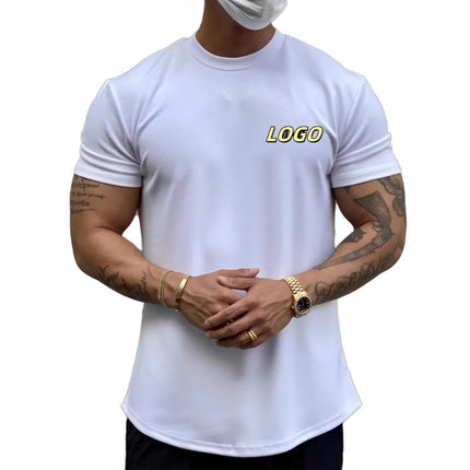 American Style Sports T-Shirt for Men, Summer Trendy Brand, Antibacterial, Ice-Feel, Running, Training, Fitness Short-Sleeve Top, Export T-Shirt