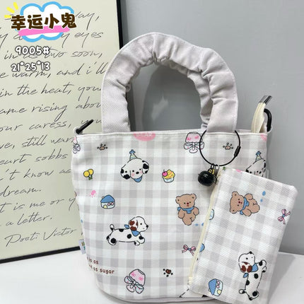 New Girls Handbag Storage Bag Cute Lunch Box Bag Handbag Mother Bag Korean Cartoon Bag Hand Bag