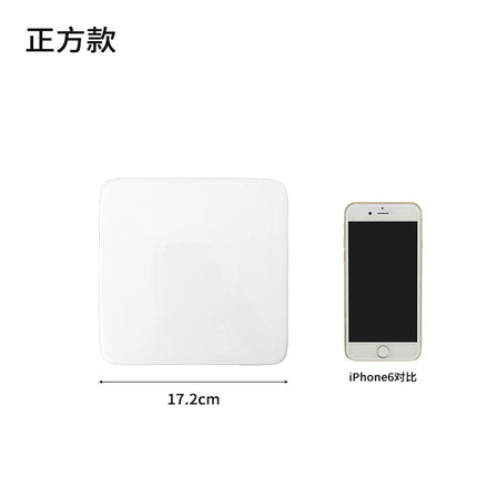 Ceramic Cake Plate Pure White Square Plate Dessert Display Dish Baking Tableware Buffet Round Swing Plate Long Square Plate