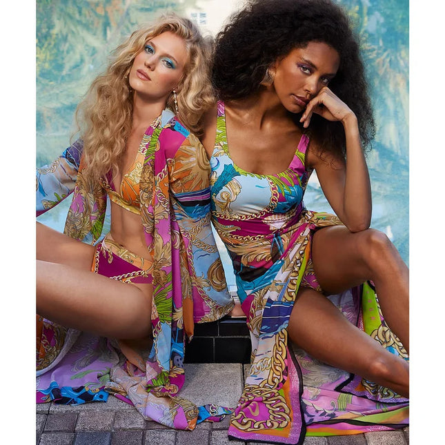 2024 European and American Swimwear New Cartoon Printed Contrast Color Swimsuit suit Women's Cross-border Explosions 25134