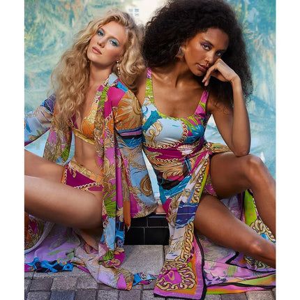2024 European and American Swimwear New Cartoon Printed Contrast Color Swimsuit suit Women's Cross-border Explosions 25134