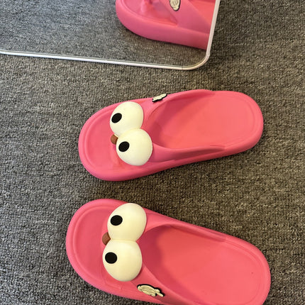 2023 Summer New Women's Flip Flops Big Eyes Love Cute Sweet Thick Bottom Comfortable Home Out