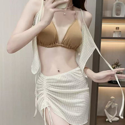 2026 New Style Women's Bikini Four-Piece Set, Fresh and Youthful Bikini for Girls, Suitable for Hot Springs and Beach Swimwear