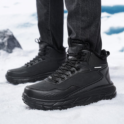 2024 autumn and winter cotton shoes men's waterproof snow boots men's shoes winter fleece-lined sneaker northeast cold warm boots