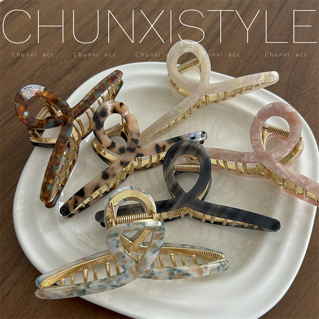 High-grade acetate hairpin for Women summer 2023 New elegant back head clip shark clip hairpin headdress