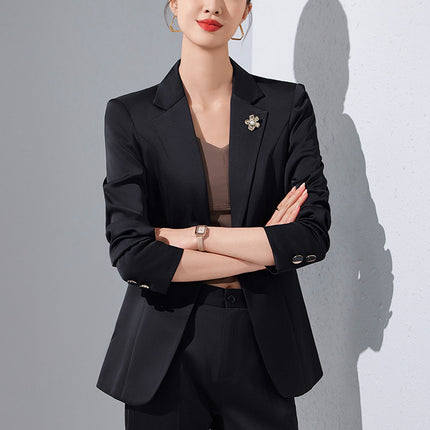 White Suit suit Women's Spring and Autumn Long Sleeve Korean Style Business Wear Temperament Goddess Fan Manager Dress Work Suit