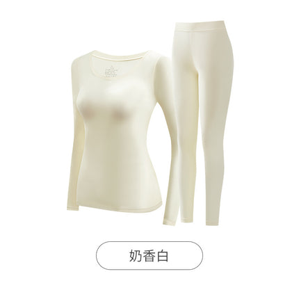22199 Fall/Winter Bose Women's Ultra-thin Long-sleeved Non-marking Crewneck Bottoming Autumn Clothes suit for Warm Skin-beautifying Underwear
