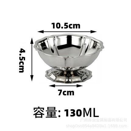 304 Stainless Steel Ice Cream Cup Entry Luxury INS Goblet Pudding Dessert Cup Cocktail Cup Smoothie Bowl Ice Cream Cup