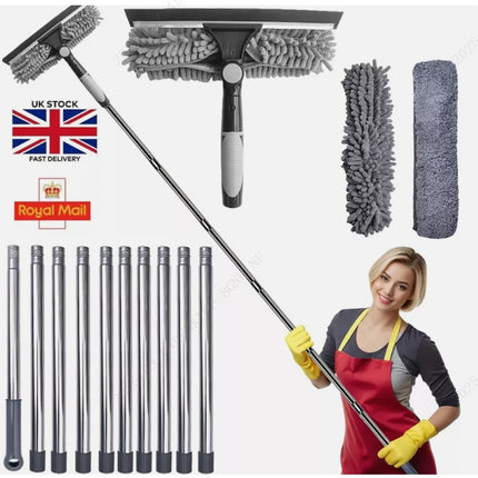 Cross-Border 2-in-1 Window Cleaning Scraper, Glass Cleaning Brush, Wiper, Glass Scraper, Double-Sided Glass Cleaning Tool
