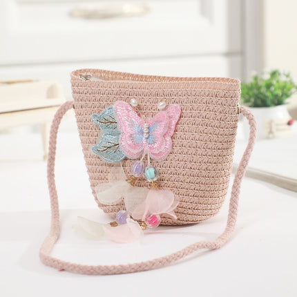 Cross-border New Children's Bag Spring and Summer New Children's Crossbody Bag Handmade Straw Satchel Travel Mini Coin Purse